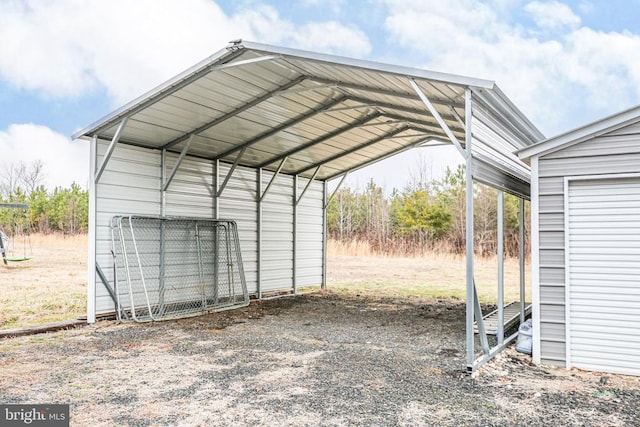 view of car parking featuring a detached carport