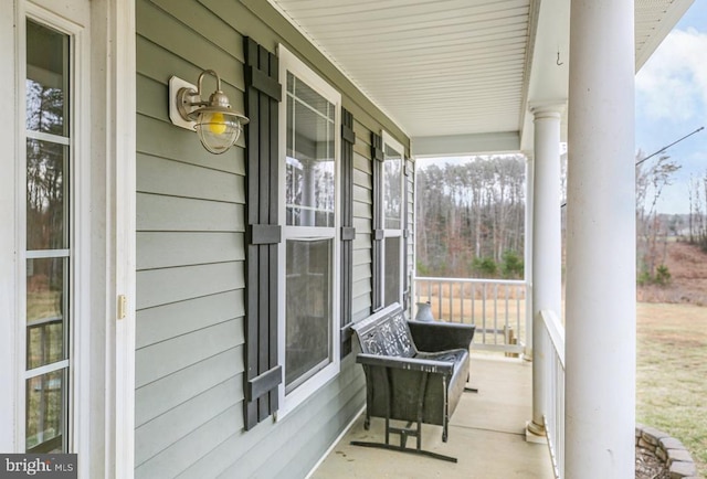 view of patio with a porch