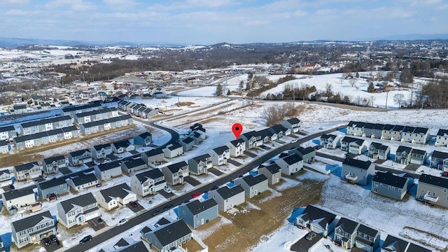 view of snowy aerial view