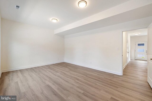 empty room featuring light hardwood / wood-style flooring