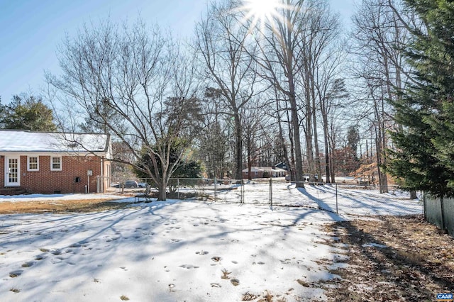 view of snowy yard