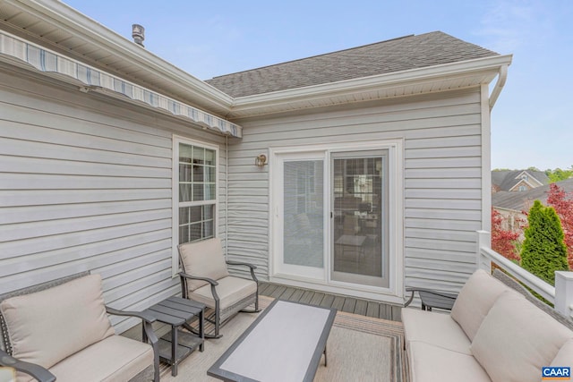 view of patio / terrace with a wooden deck and outdoor lounge area