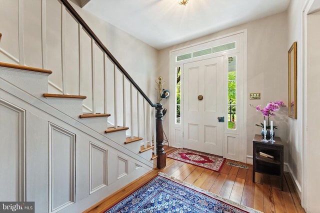 entrance foyer with hardwood / wood-style flooring