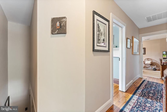 hall featuring light hardwood / wood-style floors