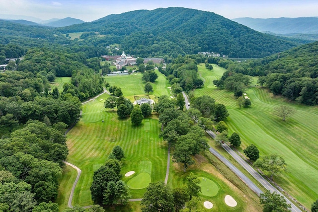 aerial view with a mountain view