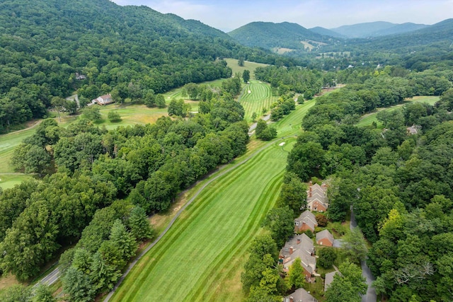 birds eye view of property featuring a mountain view