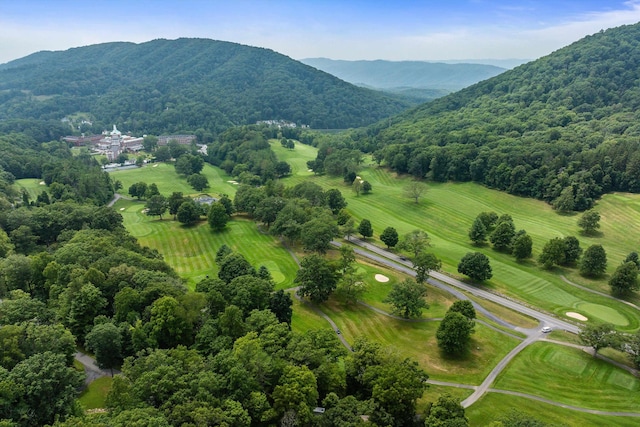 aerial view with a mountain view