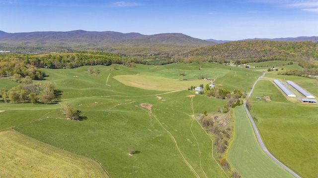 aerial view with a mountain view