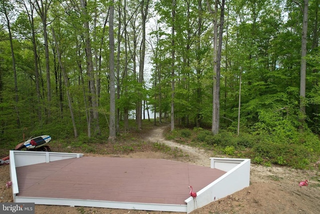 view of yard with a deck