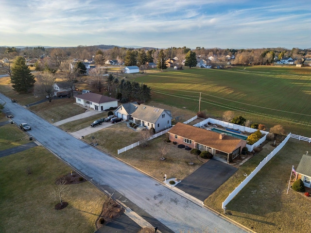 aerial view with a rural view