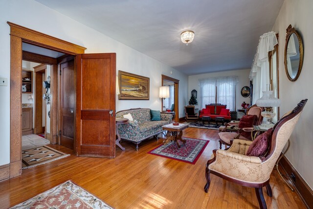 living room featuring light hardwood / wood-style floors