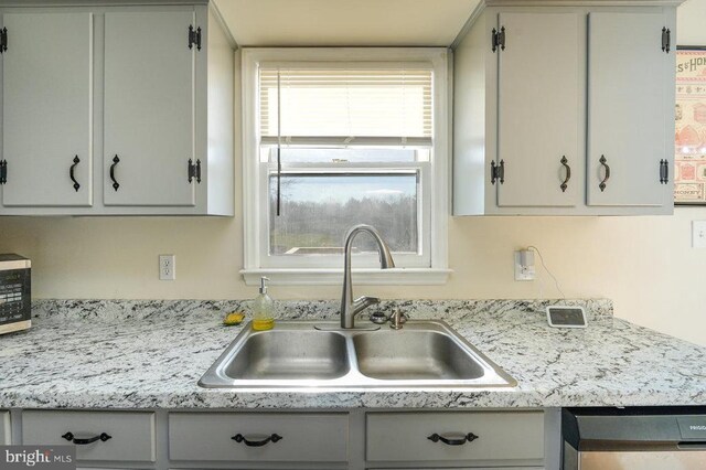 kitchen featuring a healthy amount of sunlight, dishwashing machine, and sink