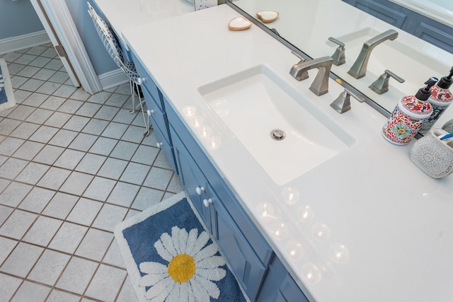 bathroom featuring vanity and tile patterned floors