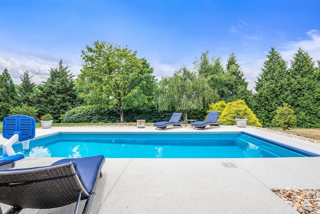 pool featuring a patio area