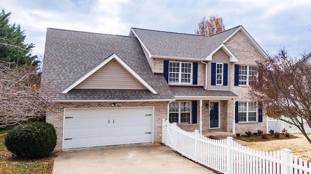 view of front facade featuring a garage