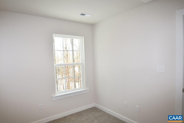 spare room featuring a healthy amount of sunlight and carpet