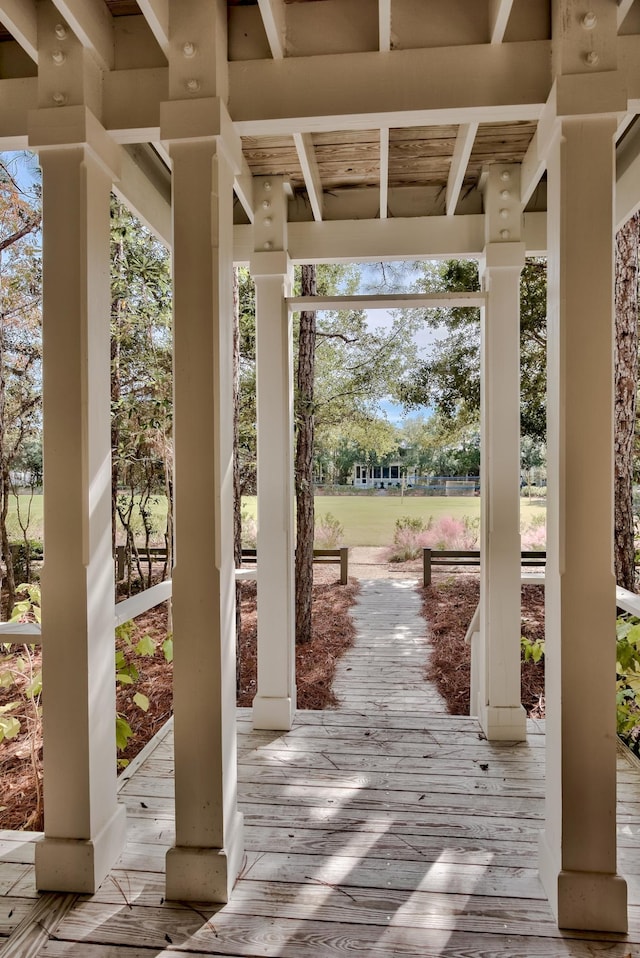 view of terrace featuring a deck