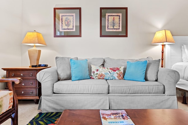 view of tiled living room