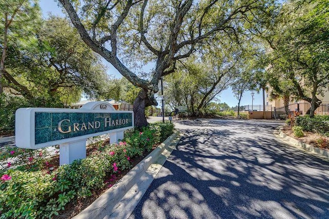 view of community sign