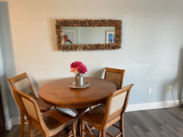 dining room featuring dark hardwood / wood-style flooring