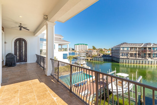 24 Norriego Rd, Destin, FL 32541 - balcony with ceiling fan and a water view