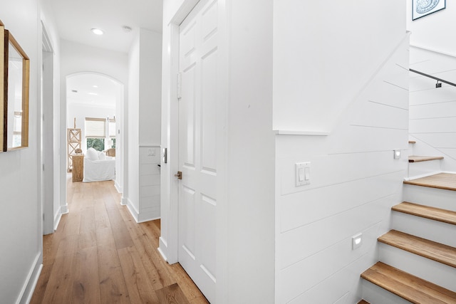 hallway featuring light hardwood / wood-style flooring