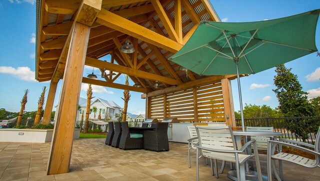 view of patio with a gazebo