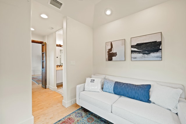 living room featuring light hardwood / wood-style floors