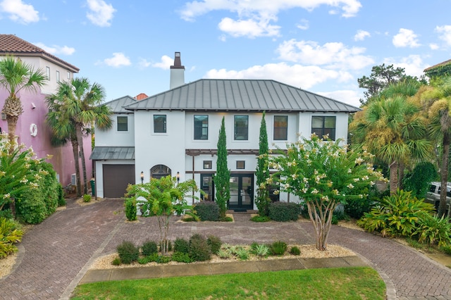 view of front of house with a garage