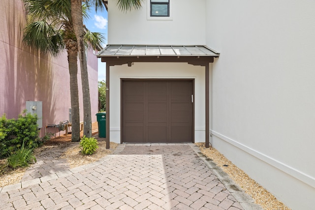 view of garage