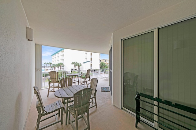 balcony featuring a patio area