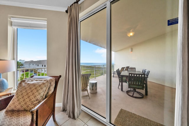 balcony with a water view