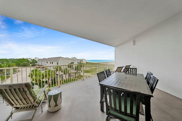 balcony with a water view