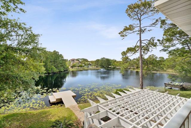 view of water feature featuring a boat dock