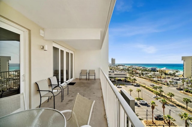 balcony with a water view