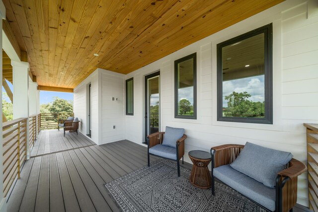 deck with covered porch