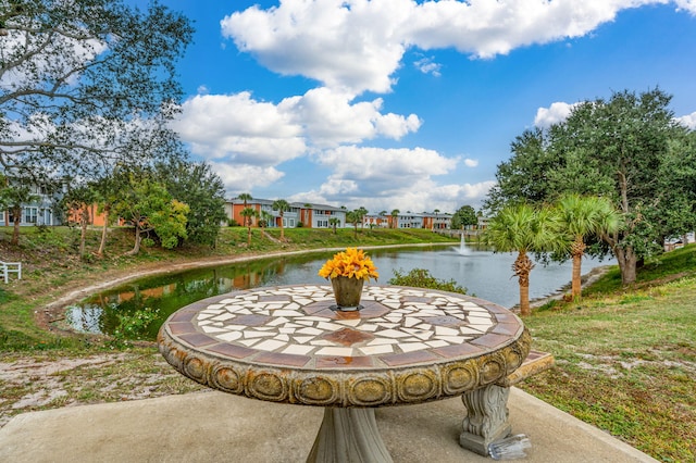 view of property's community featuring a water view