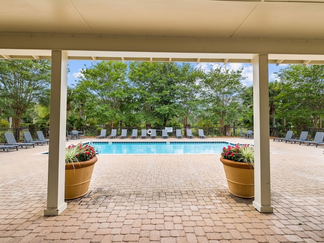 view of pool with a patio area