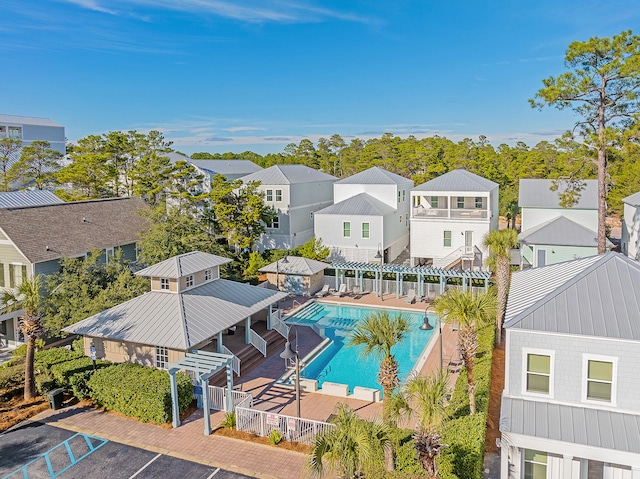 view of pool featuring a patio area