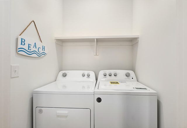 laundry room featuring washer and dryer