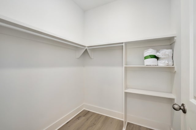 walk in closet featuring light hardwood / wood-style floors