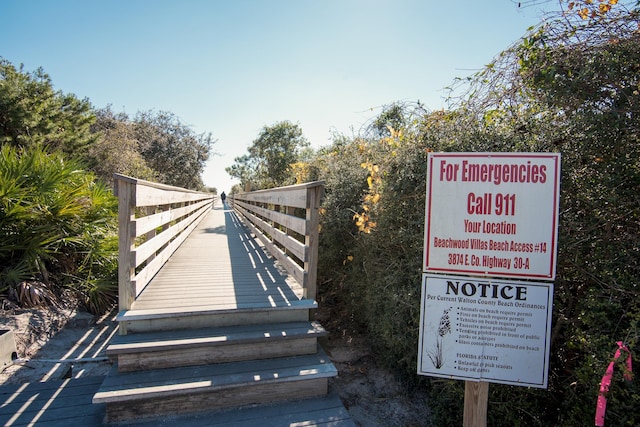 view of community sign