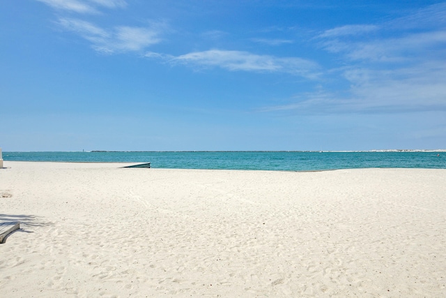 view of water feature with a view of the beach