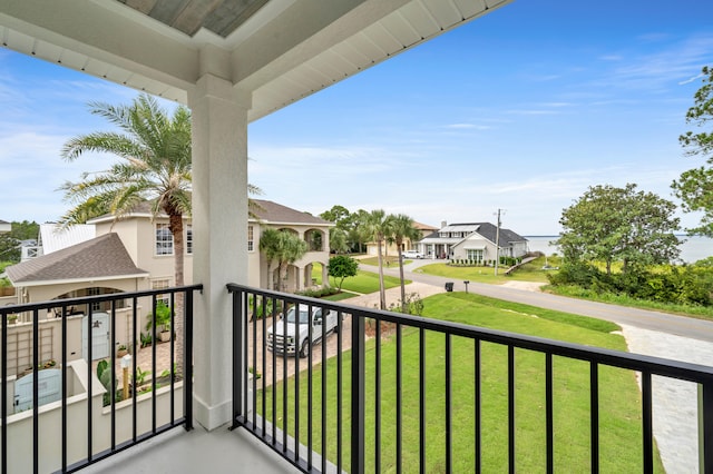 balcony with a residential view