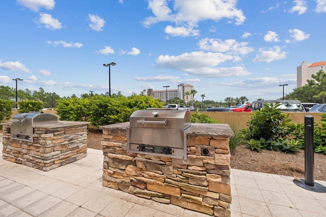 view of patio / terrace with exterior kitchen and grilling area