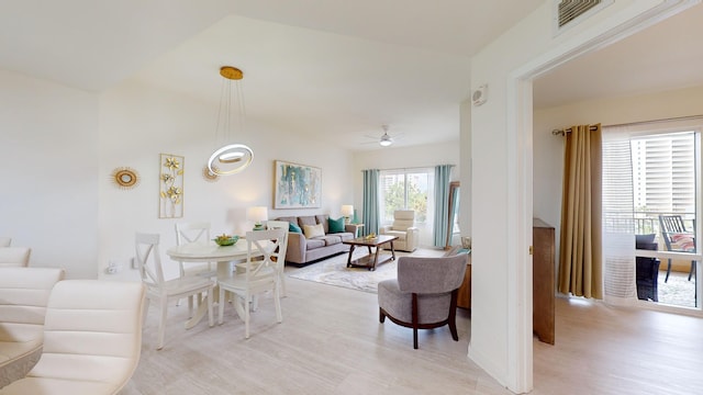 living room featuring light wood-type flooring