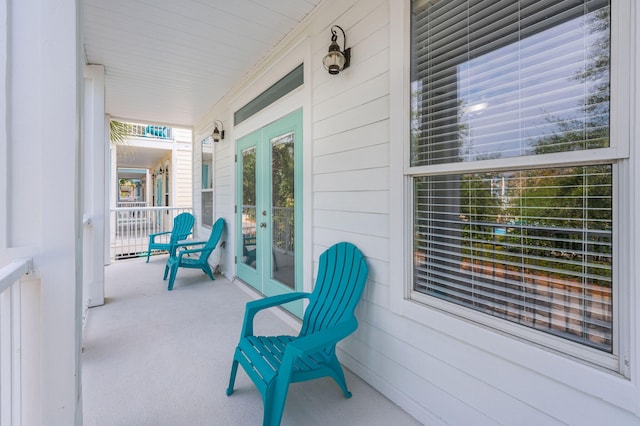 view of terrace with a porch