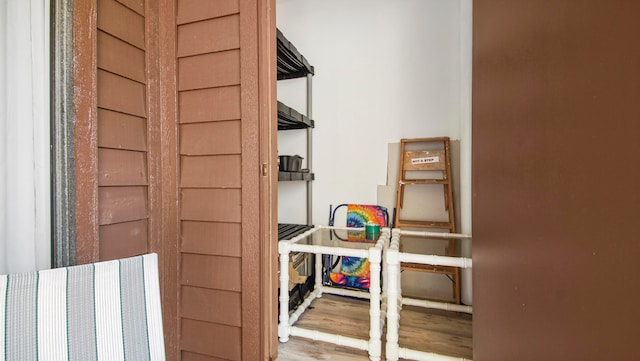 interior space with light hardwood / wood-style floors