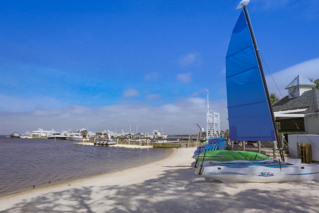 property view of water with a beach view