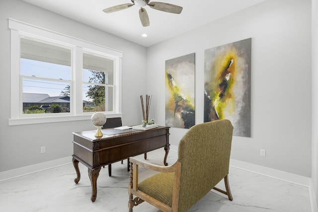 office with ceiling fan